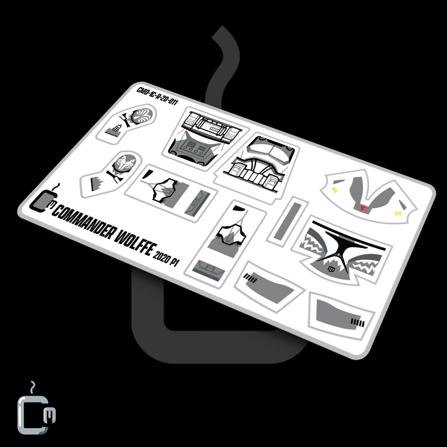 Commander Wolffe Decals (Dark Grey)