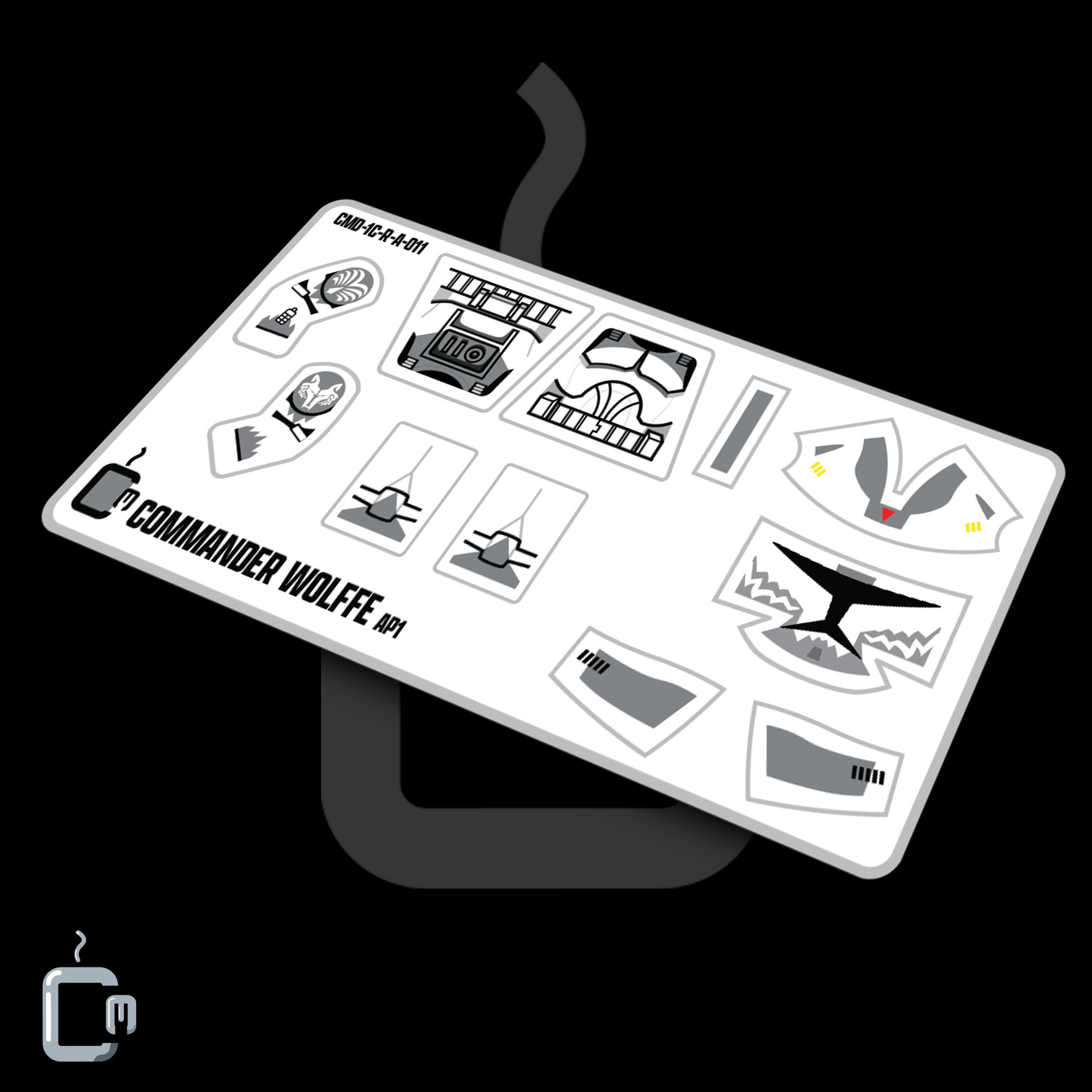 Commander Wolffe Decals (Dark Grey)