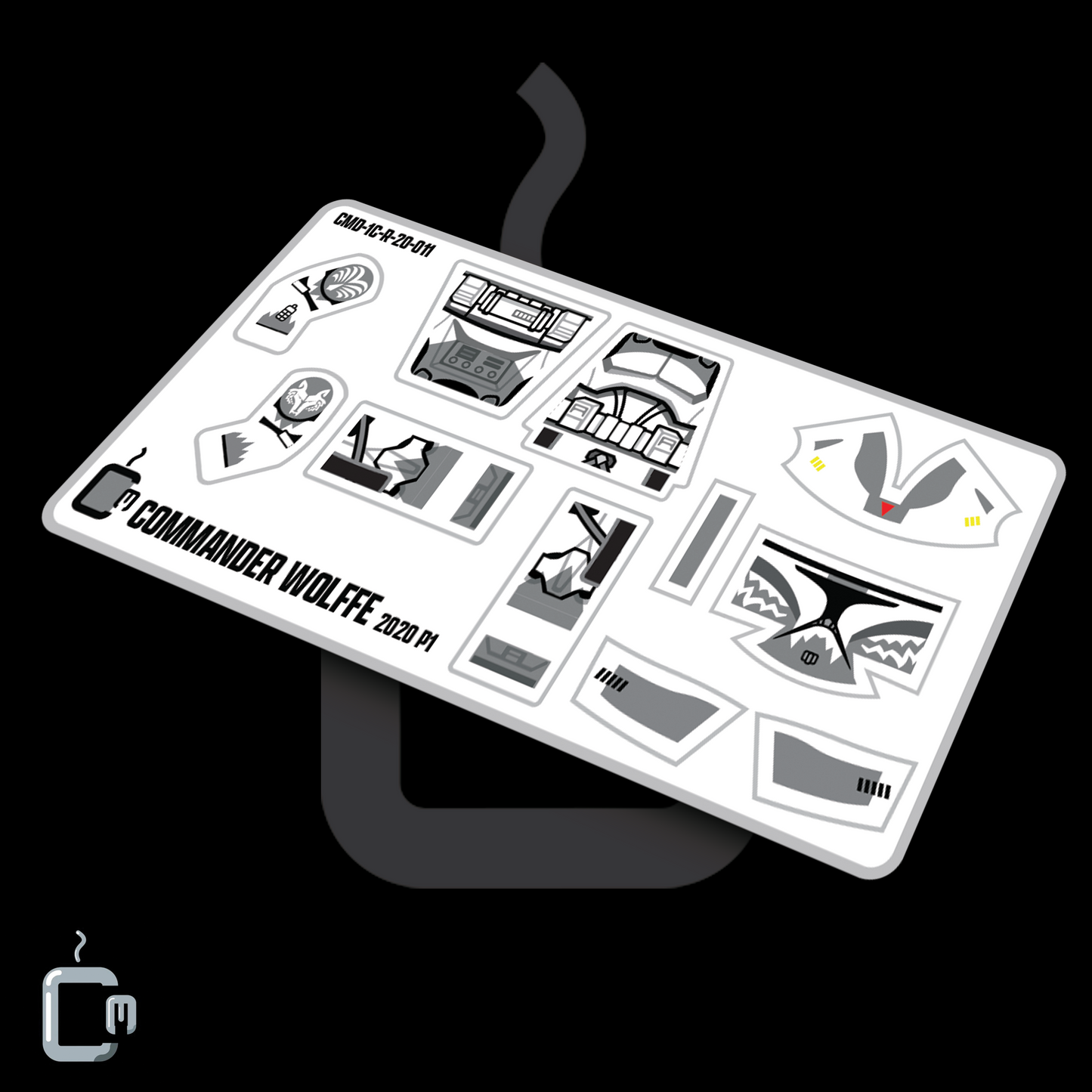 Commander Wolffe Decals (Dark Grey)