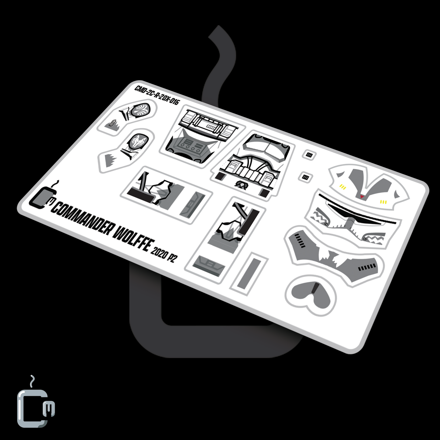 Commander Wolffe Decals (Dark Grey)