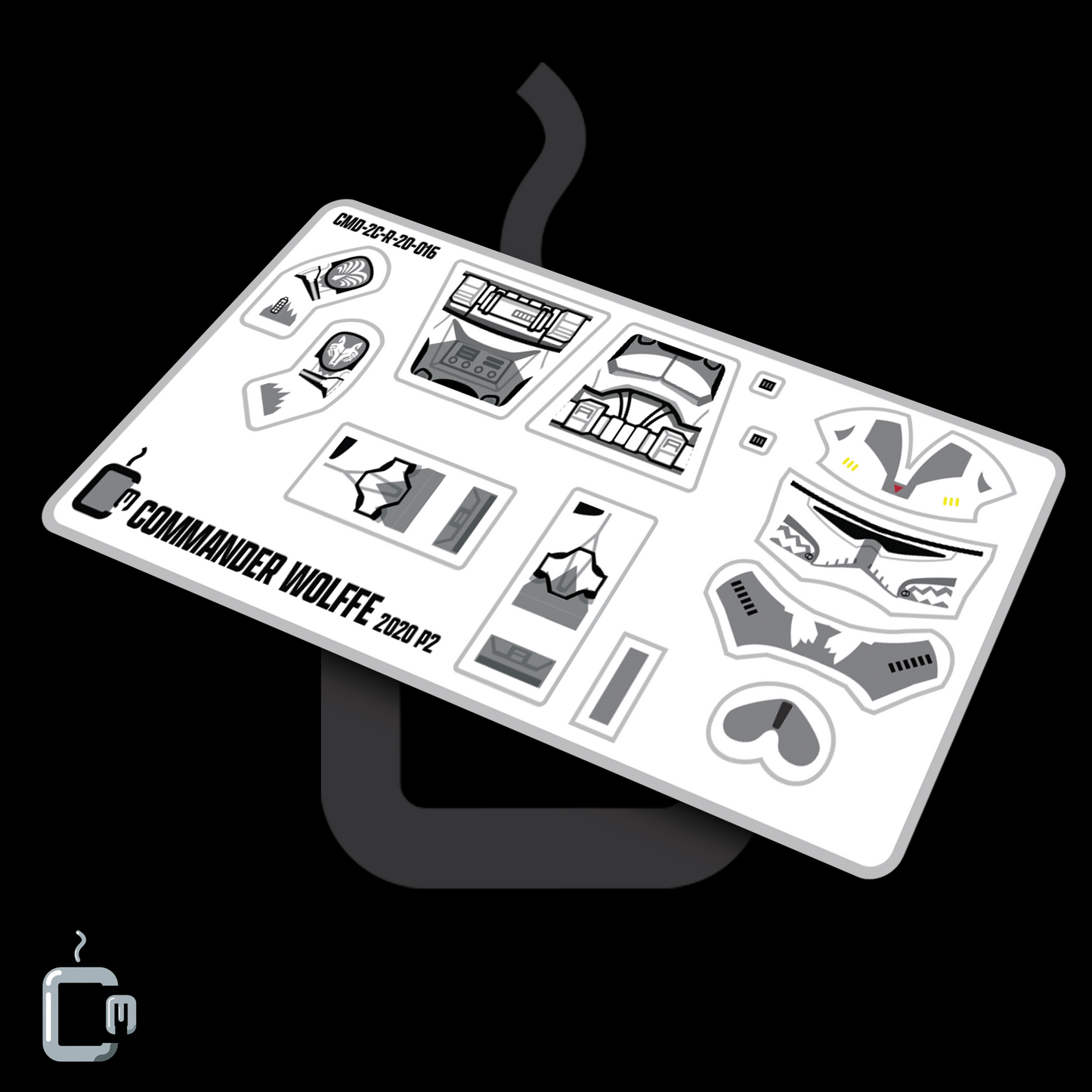 Commander Wolffe Decals (Dark Grey)