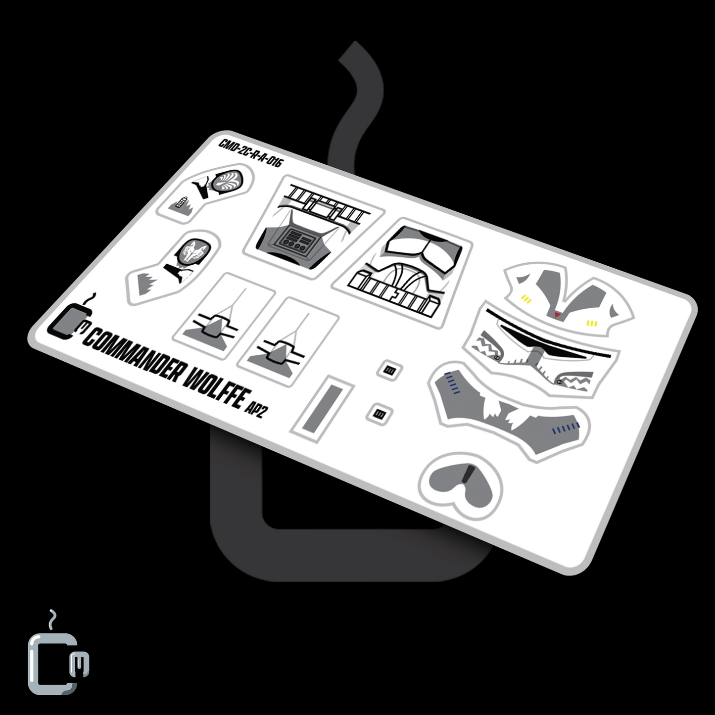 Commander Wolffe Decals (Dark Grey)