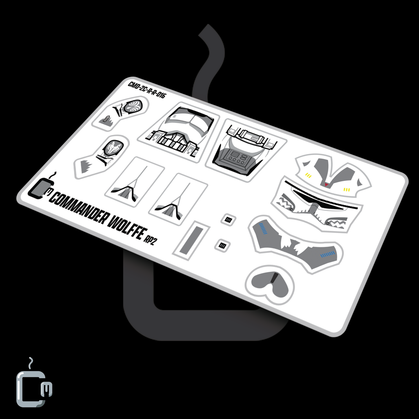 Commander Wolffe Decals (Dark Grey)