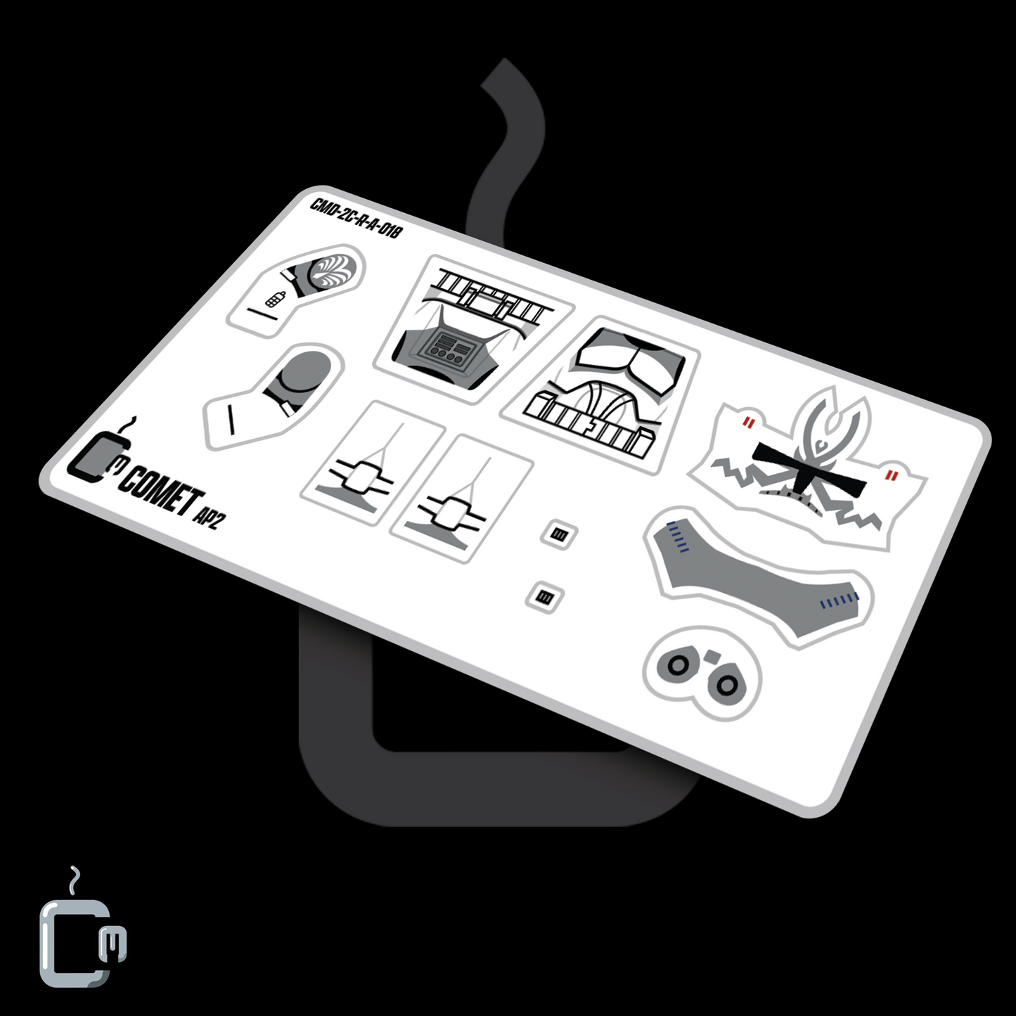 Comet Decals (Dark Grey)