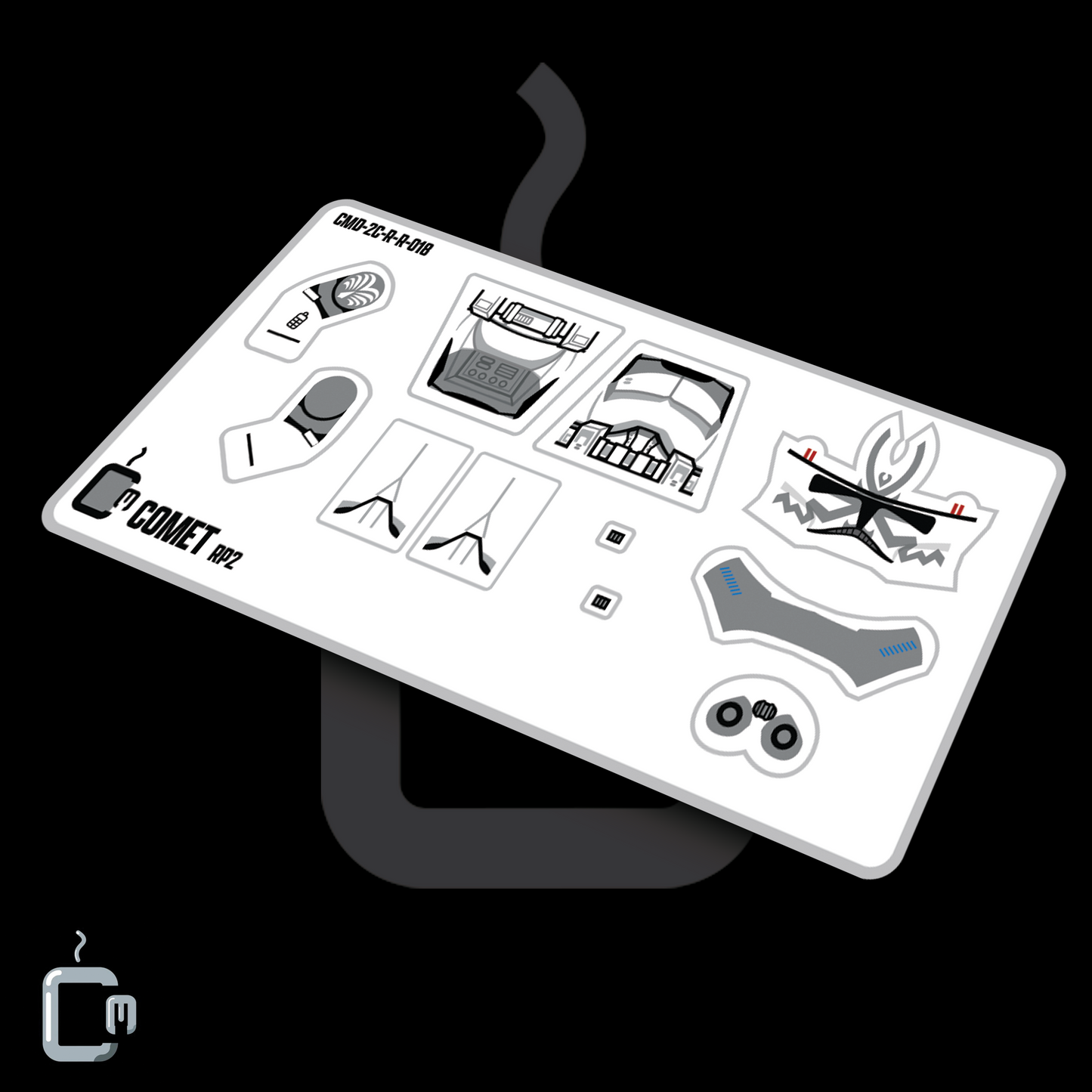 Comet Decals (Dark Grey)